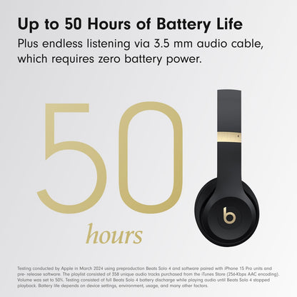Beats Solo 4 - Wireless Bluetooth On-Ear Headphones, Apple &amp; Android Compatible, Up to 50 Hours of Battery Life - Cloud Pink