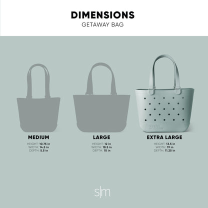 Simple Modern Beach Bag Rubber Tote | Waterproof Medium Tote Bag with Zipper Pocket for Pool, Groceries, Sports | Gifts For Women | Getaway Bag Collection | Almond Birch