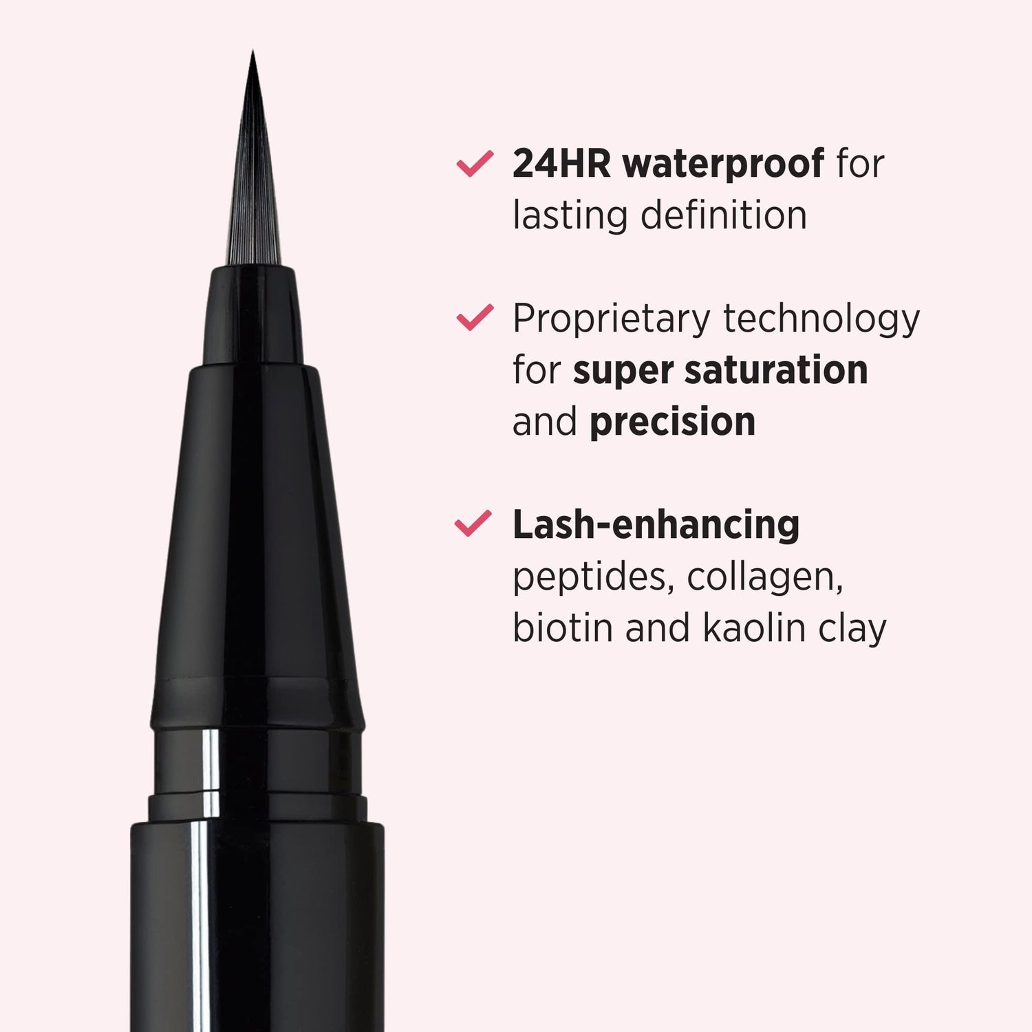 IT Cosmetics Superhero Liquid Eyeliner Pen, Black - 24-Hour Waterproof Formula Won’t Smudge or Fade - With Peptides, Collagen, Biotin &amp; Kaolin Clay - 0.03 fl oz