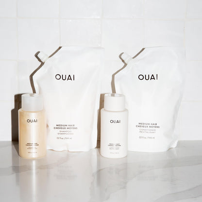OUAI Fine Shampoo - Volumizing Shampoo with Strengthening Keratin, Biotin &amp; Chia Seed Oil for Fine Hair - Delivers Clean, Weightless Body - Paraben, Phthalate &amp; Sulfate Free Hair Care - 10 fl oz