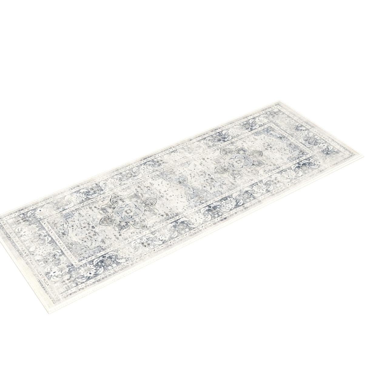 RUGGABLE – Sarrah Blue Quartz – Machine Washable Runner Rug – Pet &amp; Child Friendly – Stain &amp; Water Resistant – Non-Slip – 2.5&