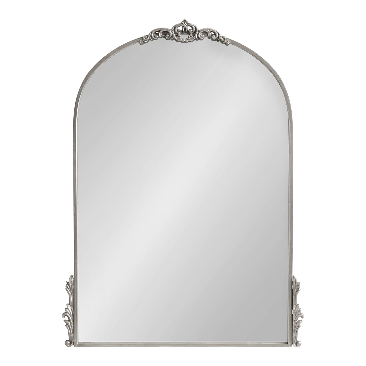 Kate and Laurel Myrcelle Traditional Arched Mirror, 25 x 33, Gold, Decorative Large Arch Mirror with Ornate Garland Detailing Along The Crown and Edges of The Frame