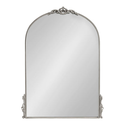 Kate and Laurel Myrcelle Traditional Arched Mirror, 25 x 33, Gold, Decorative Large Arch Mirror with Ornate Garland Detailing Along The Crown and Edges of The Frame