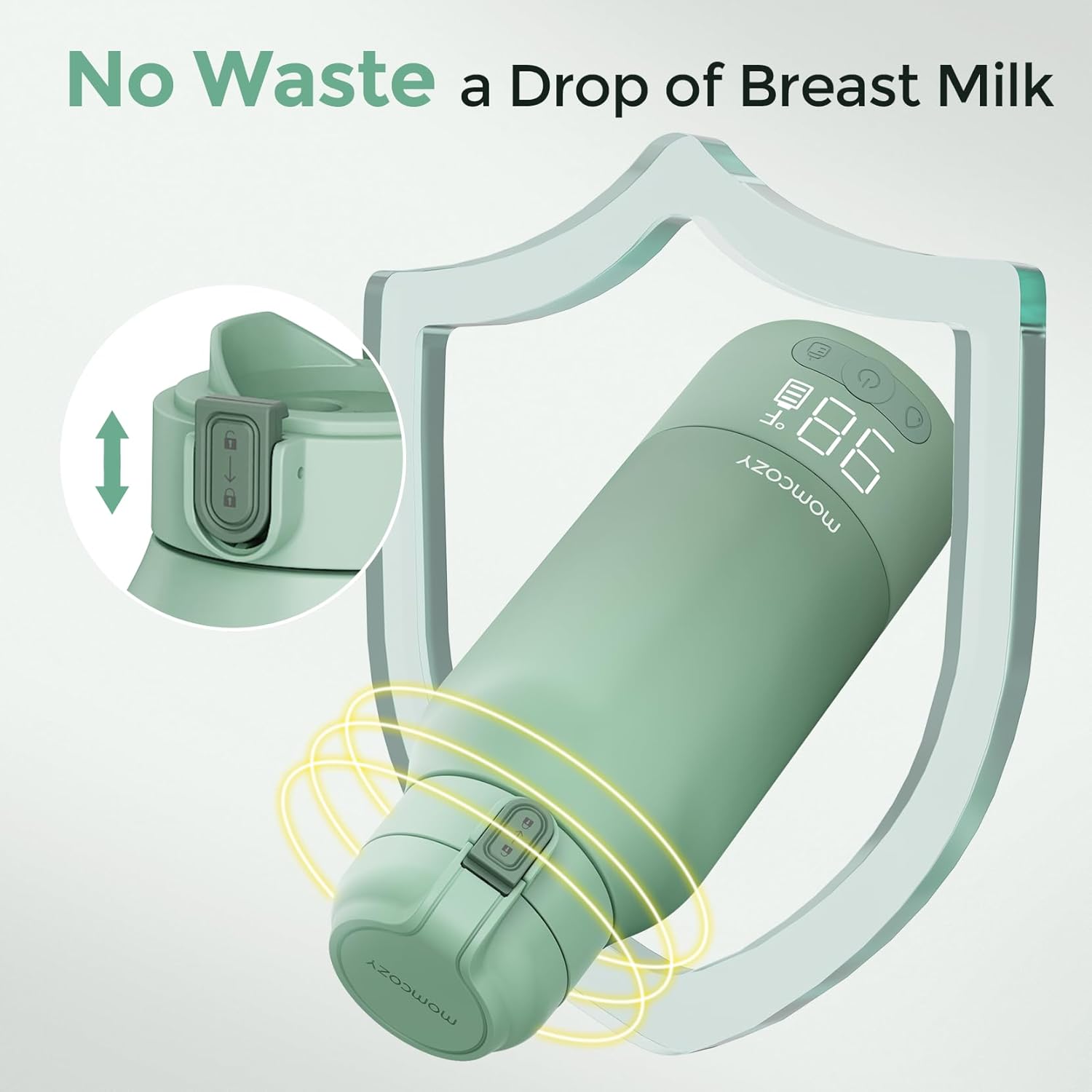 Momcozy Portable Milk Warmer for Travel – Dual Heating Modes for Breast Milk &amp; Water, Portable Bottle Warmer with Fast Heating &amp; Long Battery Life, 17 Ounces Large Capacity to Meet Your All-Day Needs