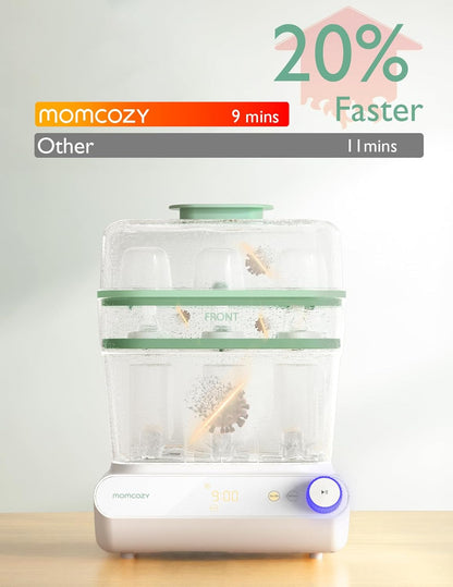 Momcozy 3 Layers Large Bottle Sterilizer and Dryer, Fast Sterilize and Dry, Universal Bottle Sterilizer for All Bottles &amp; Breast Pump Accessories, Touch Screen &amp; Auto-Off Bottle Sanitizer