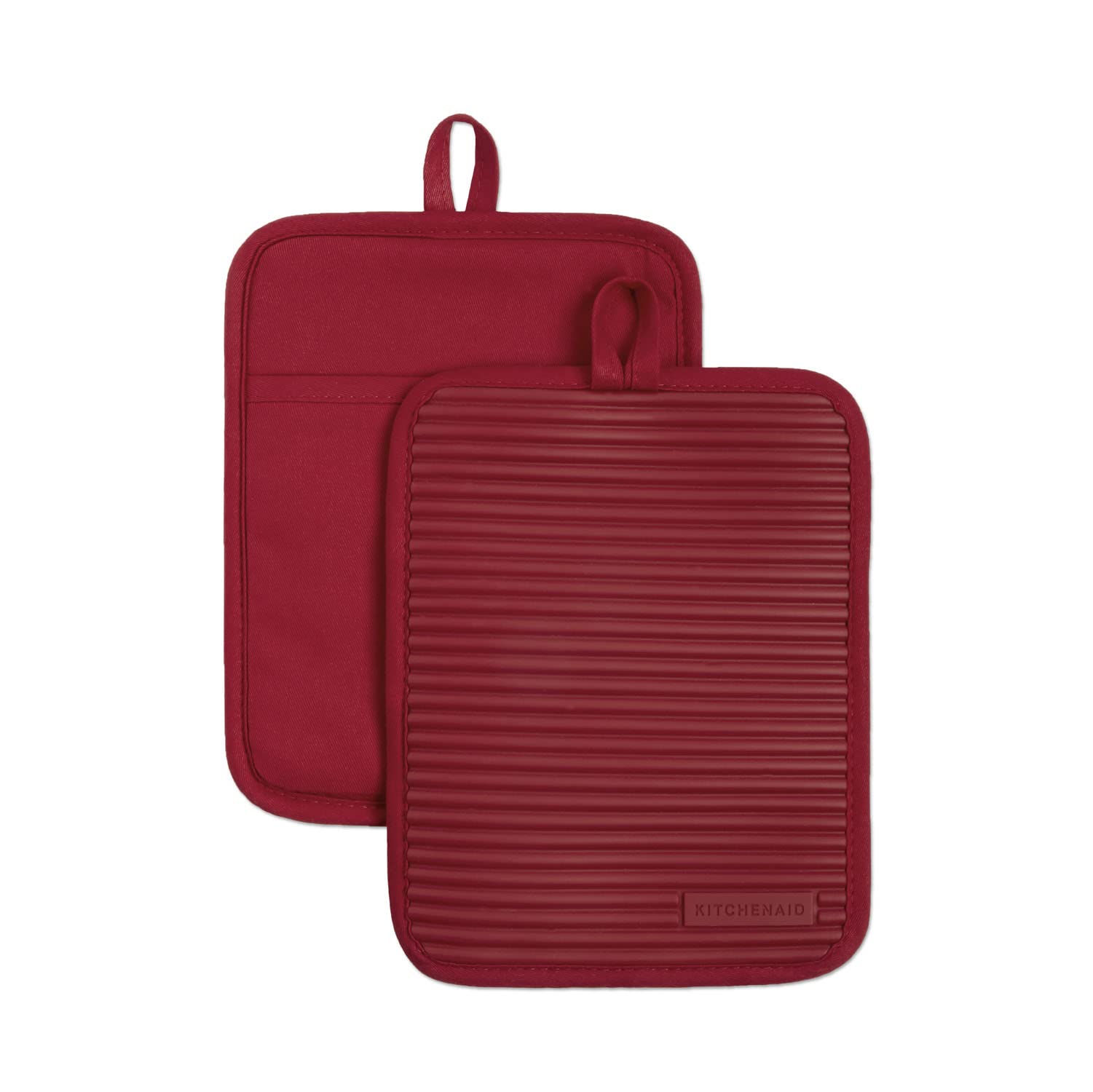 KitchenAid Ribbed Soft Silicone Water Resistant Pot Holder Set, Milkshake , 2 Piece Set, 7&quot;x9&quot;