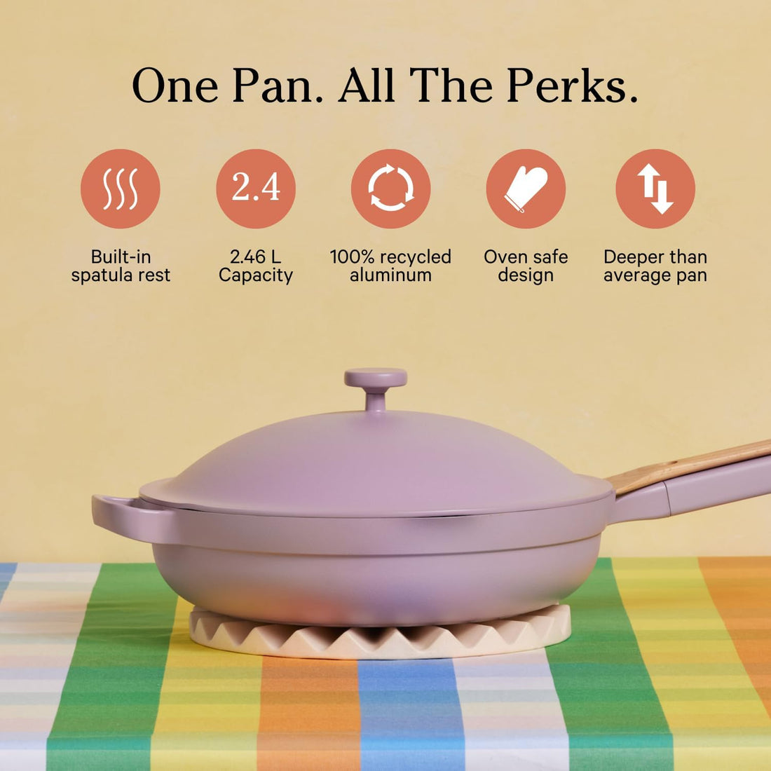 Our Place Always Pan Duo - Always Pan &amp; Mini Always Pan 2.0 Bundle | Multi-Functional Cookware Set Replaces 20 Pieces | Lavender