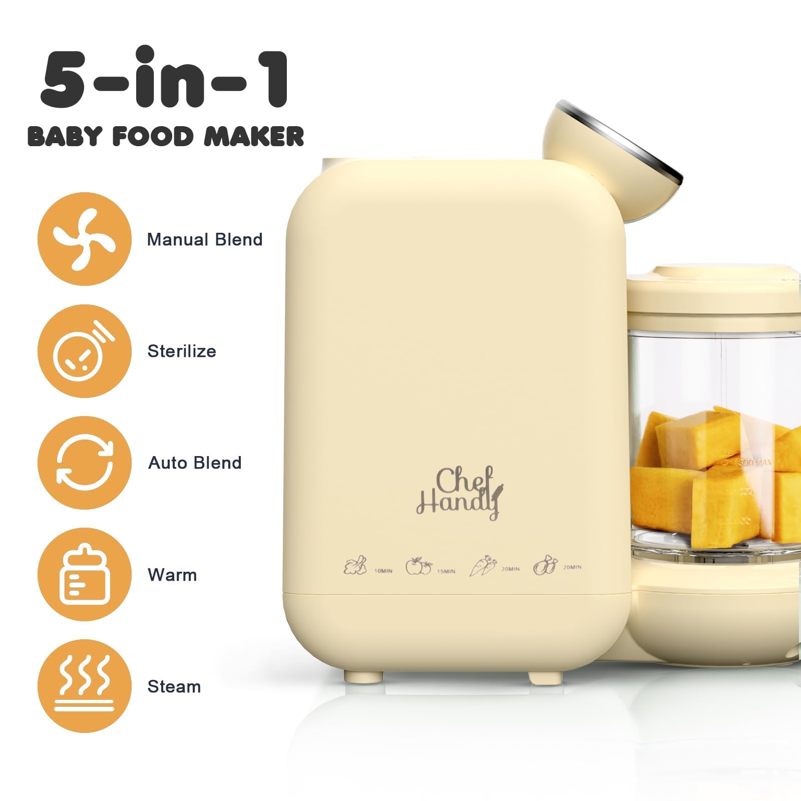Baby Food Maker | Baby Food Processor with Steaming Basket | Baby Steamer, Blender, and Puree Maker | Milk Warmer Machine | Auto Cooking &amp; Grinding | Touch Screen Control (Green)