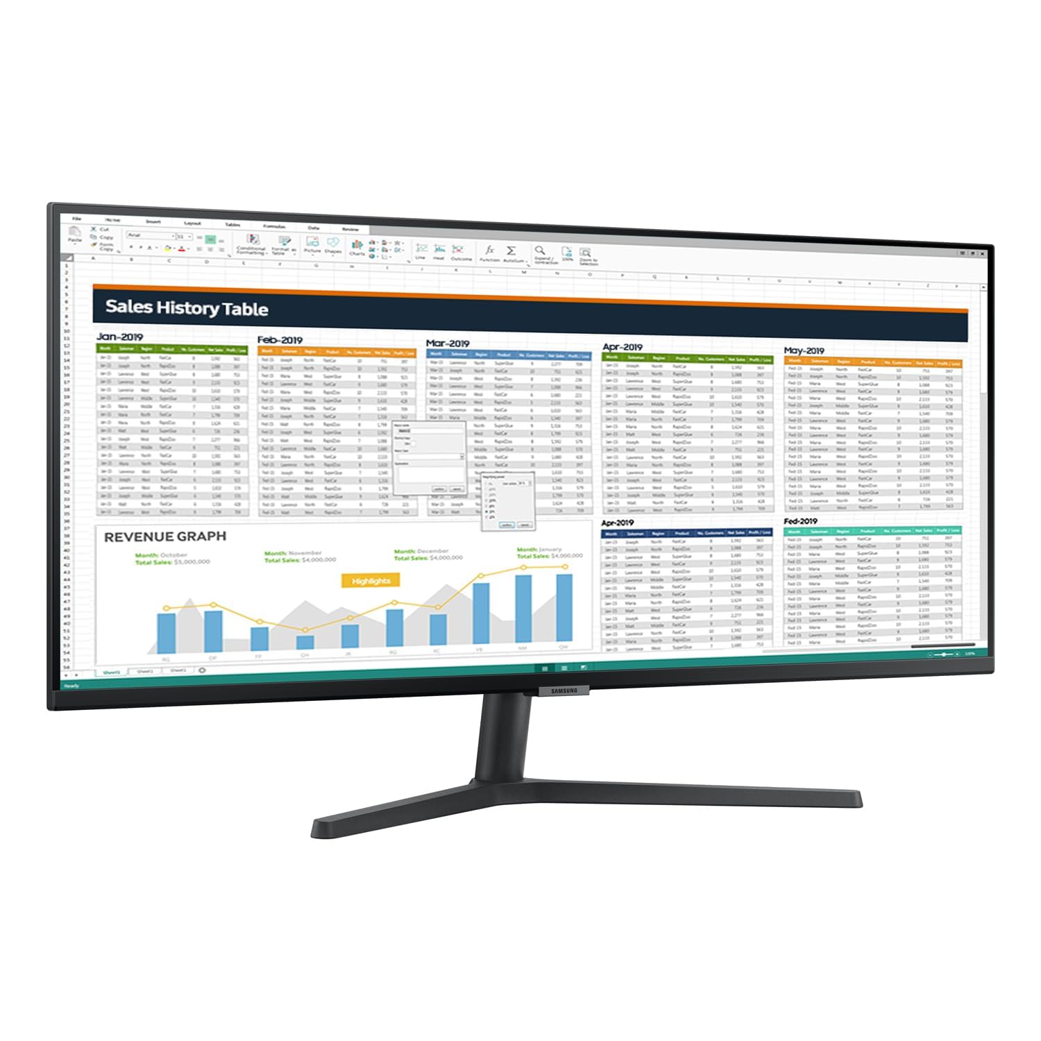SAMSUNG 34-Inch ViewFinity S65TC Series Ultra-WQHD 1000R Curved Computer Monitor, HDR10, 100Hz, AMD FreeSync, Thunderbolt 4, Height Adjustable Stand, Built-in Speakers, Eye Care, LS34C650TANXGO, 2024