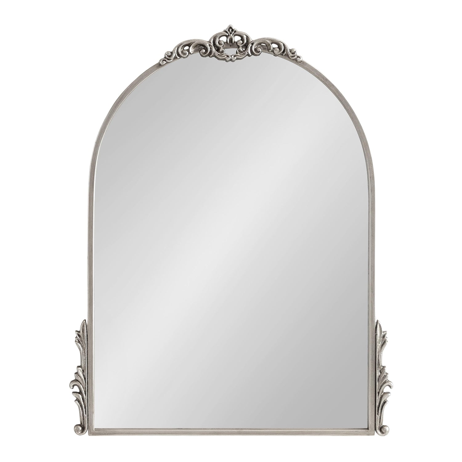Kate and Laurel Myrcelle Traditional Arched Mirror, 25 x 33, Gold, Decorative Large Arch Mirror with Ornate Garland Detailing Along The Crown and Edges of The Frame