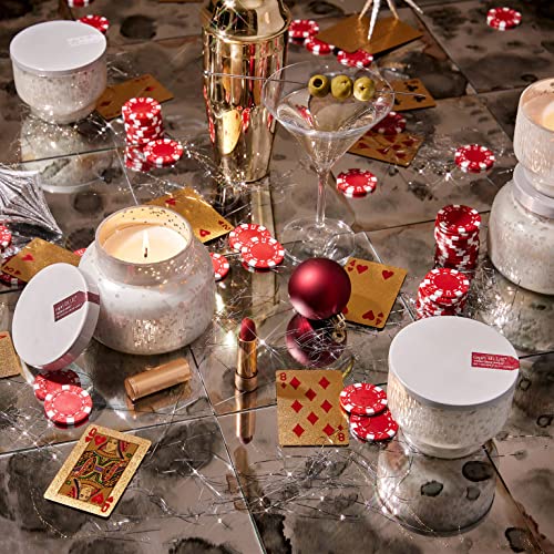 Capri Blue Holiday Mercury Jar Candle - Soy Candle Blend - Fall Candles for Home Scented with Frosted Fir, Snowy Woods, Pine &amp; Sage - Pine Candle for Holiday Decor - Signature (Crystal Pine, 19 oz)