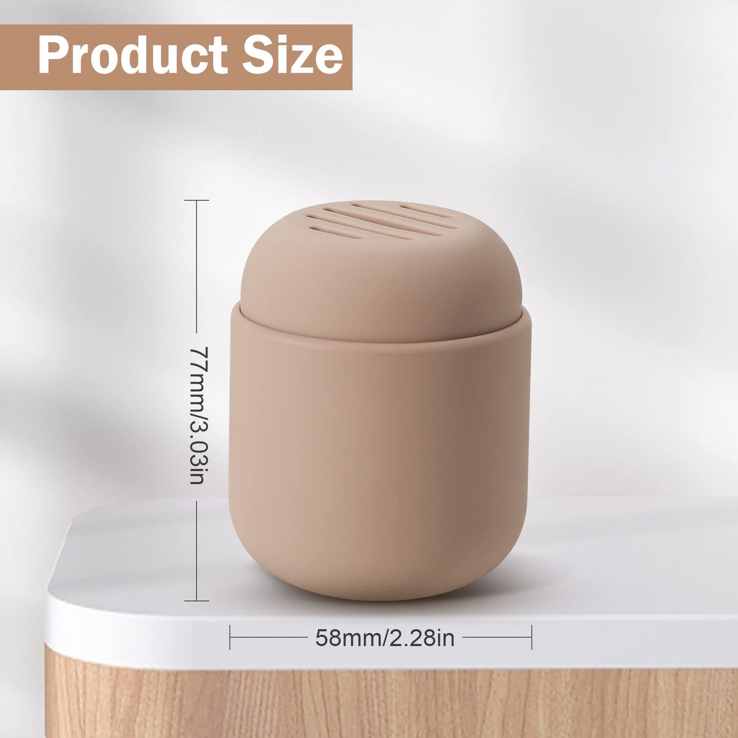 BEZOX Makeup Sponge Holder, Silicone Beauty Sponge Case with Double-Sided Vent Design for Quick Drying, Compact Travel Essentials Make Up Blender Container - Khaki