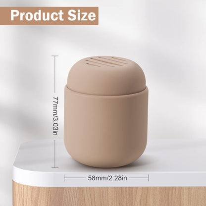 BEZOX Makeup Sponge Holder, Silicone Beauty Sponge Case with Double-Sided Vent Design for Quick Drying, Compact Travel Essentials Make Up Blender Container - Khaki
