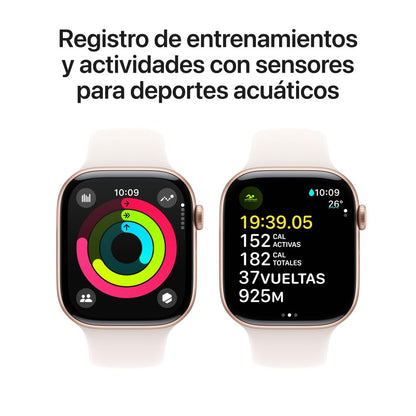 Apple Watch Series 10 [GPS 46mm] Smartwatch with Jet Black Aluminium Case with Black Sport Band. Fitness Tracker, ECG App, Always-On Retina Display, Water-Resistant