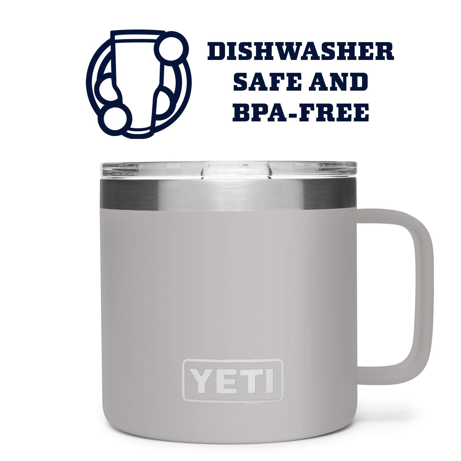 YETI Rambler 14 oz Mug, Vacuum Insulated, Stainless Steel with MagSlider Lid, Stainless