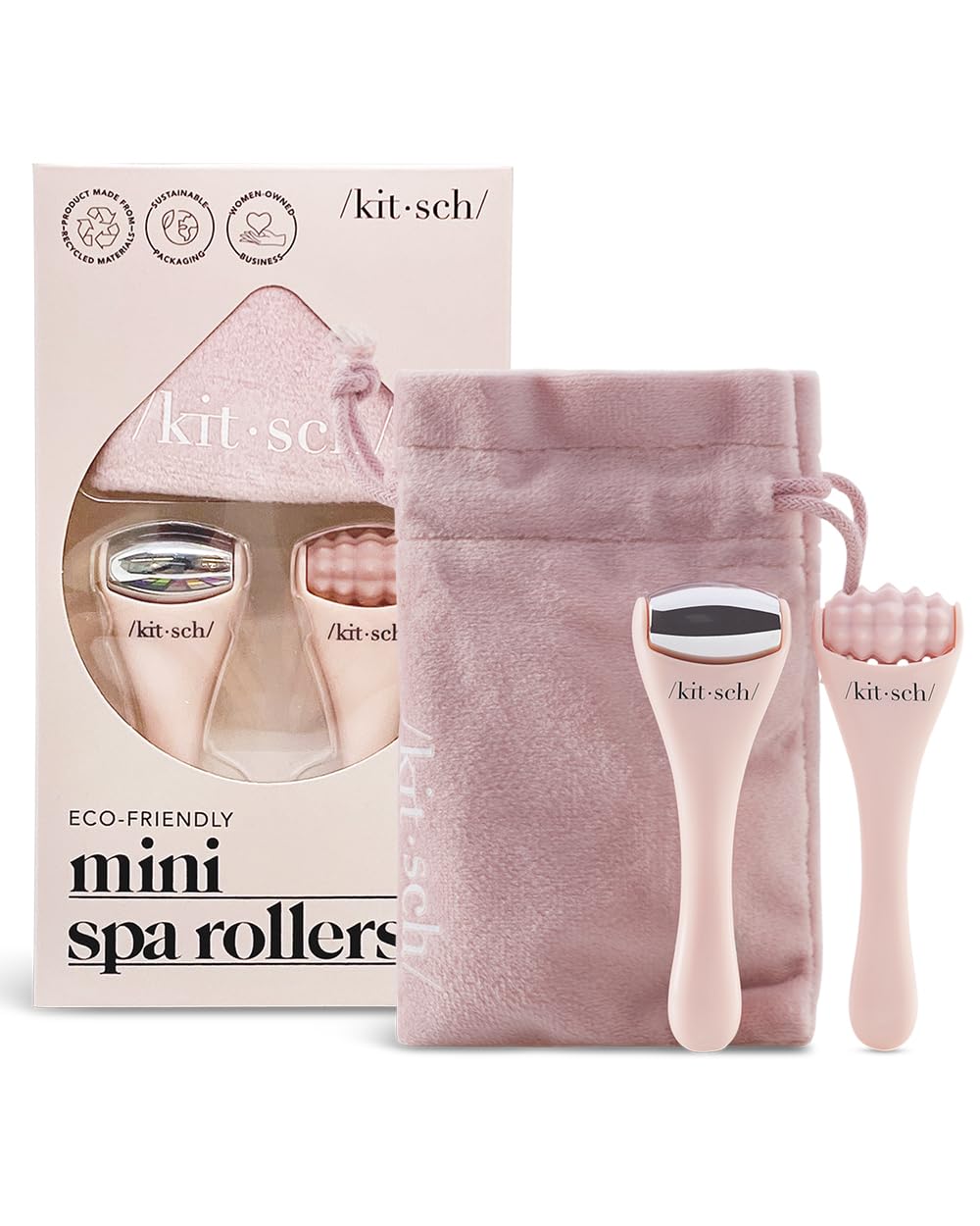 Kitsch Ice Roller for Face &amp; Eye Puffiness, Cold Skin Care for Facial Lymphatic Drainage, Dark Circles &amp; Migraine Relief, Self Tool for Wrinkles, Valentines Day Gifts for Women Face Massager (Pink)