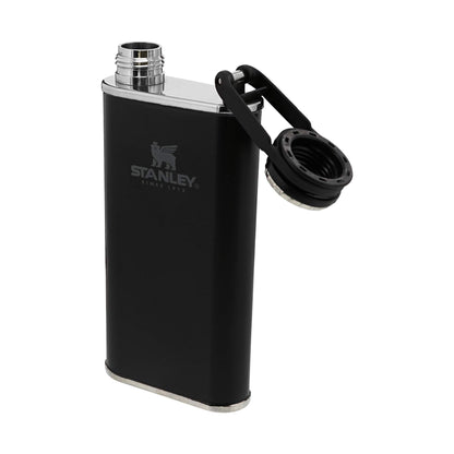 Stanley Classic Flask 8 oz / 0.23 L with Never-Lose Cap, Wide Mouth Stainless Steel Hip Flask for Easy Filling &amp; Pouring, Insulated BPA-Free Leak-Proof Flask,Hammertone Green