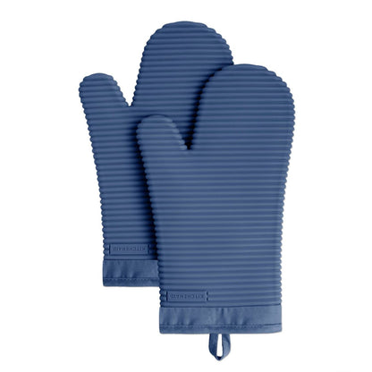 KitchenAid Ribbed Soft Silicone Oven Mitt Set, 7&quot;x13&quot;, Milkshake 2 Count