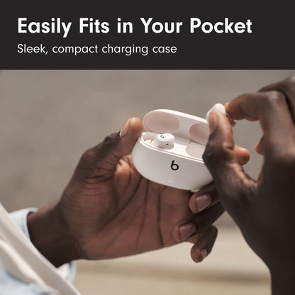 Beats Studio Buds + | True Wireless Noise Cancelling Earbuds, Enhanced Apple &amp; Android Compatibility, Built-in Microphone, Sweat Resistant Bluetooth Headphones, Spatial Audio - Ivory