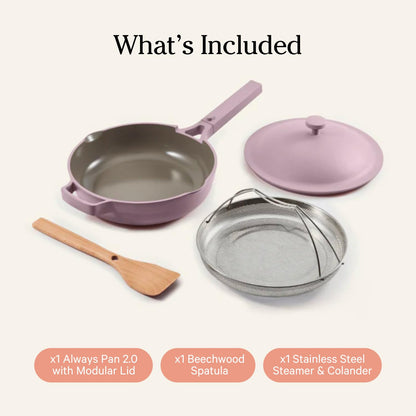 Our Place Always Pan 2.0-10.5-Inch Nonstick, Toxin-Free Ceramic Cookware | Versatile Frying Pan, Skillet, Saute Pan | Stainless Steel Handle | Oven Safe | Lightweight Aluminum Body | Steam