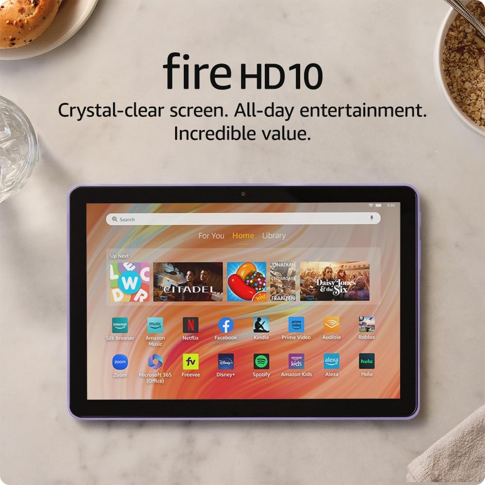 Amazon Fire HD 10 tablet (newest model) built for relaxation, 10.1&quot; vibrant Full HD screen, octa-core processor, 3 GB RAM, 32 GB, Ocean
