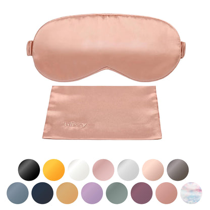 Blissy Silk Sleep Mask - Silk Eye Sleeping Mask for Women &amp; Men for Total Blackout - Silk Eye Mask - 100% Pure Mulberry Silk, 22 Momme 6a Fibers - Blindfold Silk Sleep Mask Side Sleeper Eye Cover
