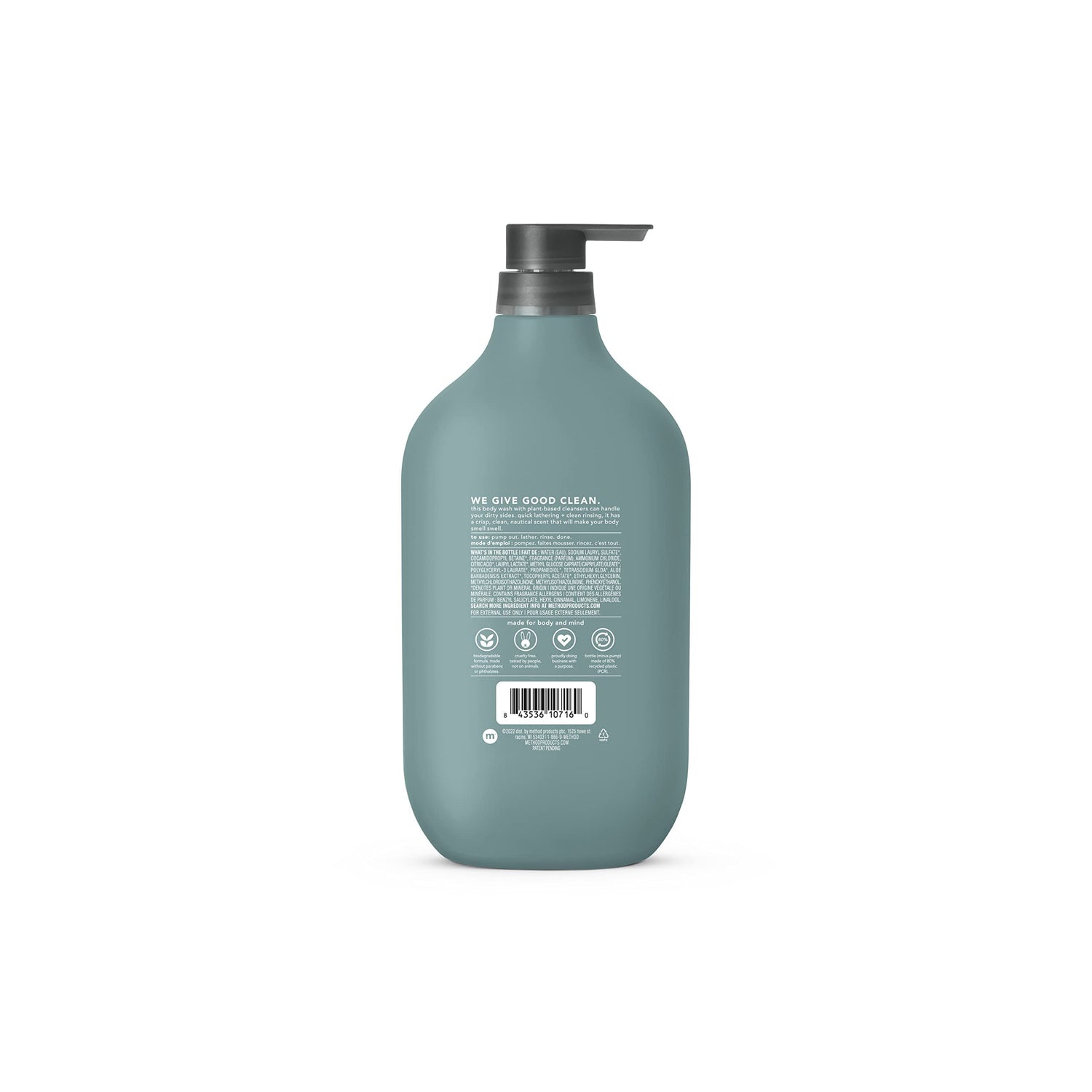Method Men Body Wash, Glacier + Granite, Paraben and Phthalate Free, 28 FL Oz (Pack of 1)