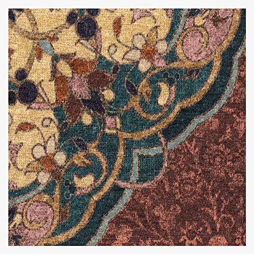 RUGGABLE Disney Traditional Mickey Mouse Washable Rug - Perfect Area Rug for Nursery Playroom Kids Room - Pet &amp; Child Friendly - Stain &amp; Water Resistant - Damask Grey 3&