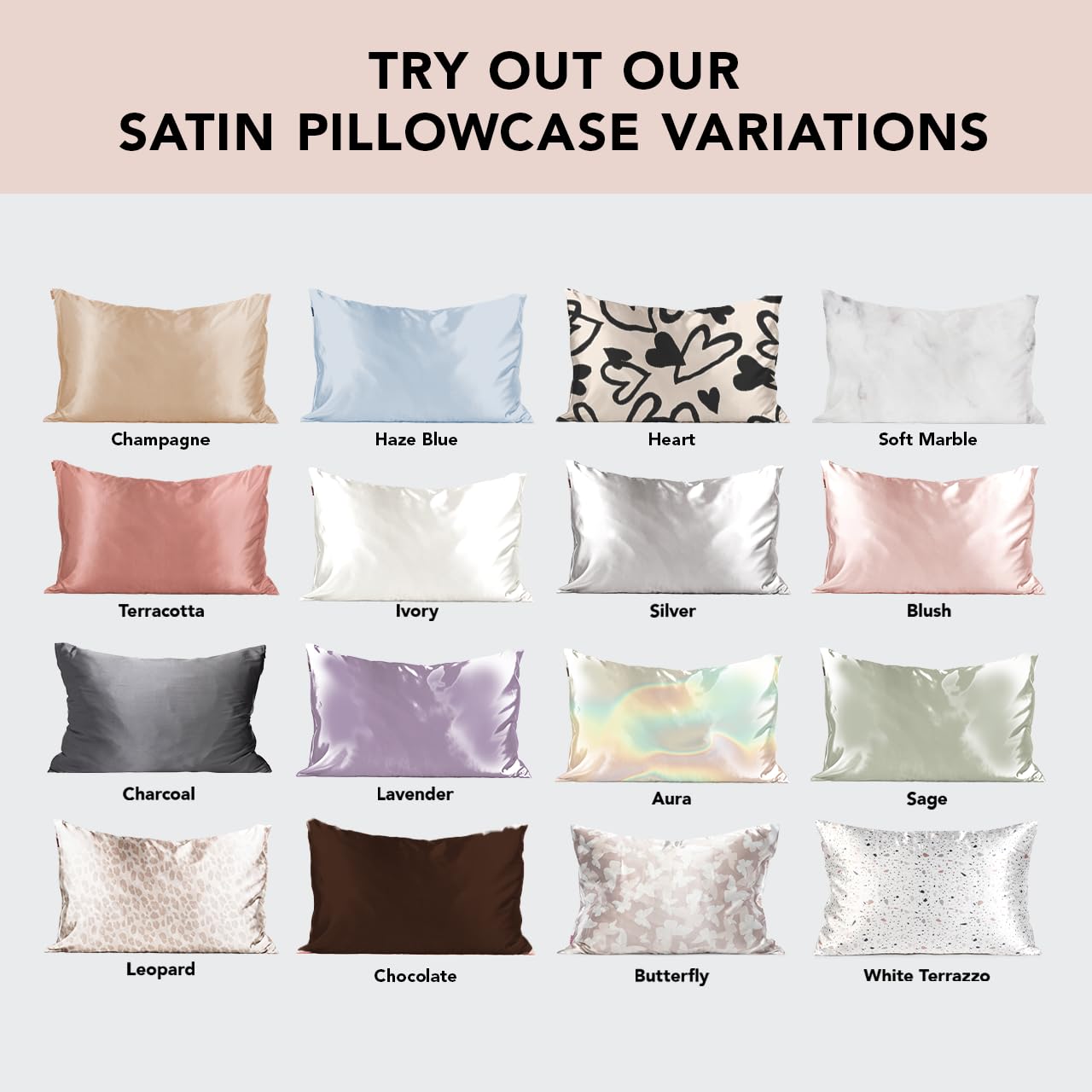 Kitsch Satin Pillowcase with Zipper for Hair &amp; Skin, Softer Than Silk Pillow Cases Queen, Smooth Pillow Covers, Machine Washable, Wrinkle-Free, Cooling Satin Pillow Cases Standard Size 19&quot;x26&quot;, Ivory