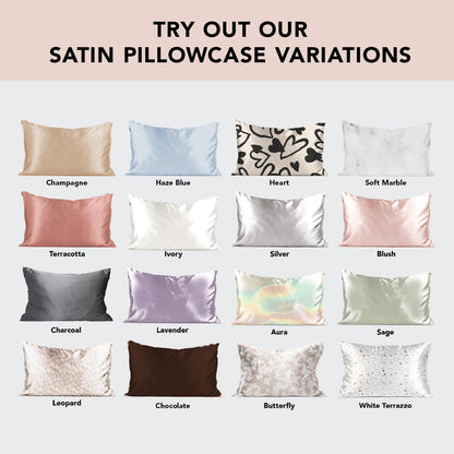 Kitsch Satin Pillowcase with Zipper for Hair &amp; Skin, Softer Than Silk Pillow Cases Queen, Smooth Pillow Covers, Machine Washable, Wrinkle-Free, Cooling Satin Pillow Cases Standard Size 19&quot;x26&quot;, Ivory
