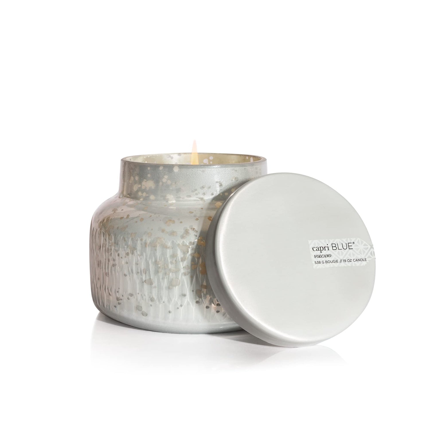 Capri Blue Holiday Mercury Jar Candle - Soy Candle Blend - Fall Candles for Home Scented with Frosted Fir, Snowy Woods, Pine &amp; Sage - Pine Candle for Holiday Decor - Signature (Crystal Pine, 19 oz)