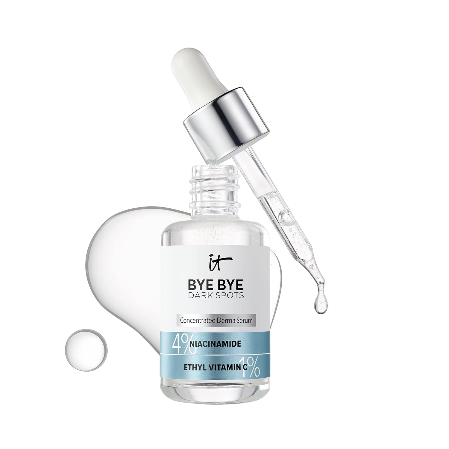 IT Cosmetics Bye Bye Dark Spots 4% Niacinamide Serum - Visibly Reduces Dark Spots &amp; Improves Skin Clarity In 8 Weeks - Facial Serum with 1% Ethyl Vitamin C - For All Skin Types - 1 Fl. Oz