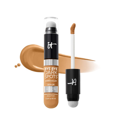 IT Cosmetics Bye Bye Dark Spots Concealer + Brightening Serum – 2% Niacinamide, Hyaluronic Acid &amp; Caffeine - Medium Coverage, Natural Finish, All Skin Types - 0.22 fl oz