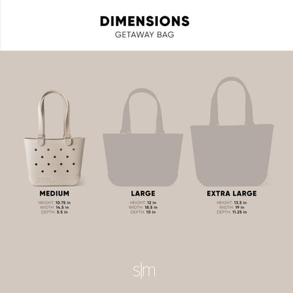 Simple Modern Beach Bag Rubber Tote | Waterproof Medium Tote Bag with Zipper Pocket for Pool, Groceries, Sports | Gifts For Women | Getaway Bag Collection | Almond Birch