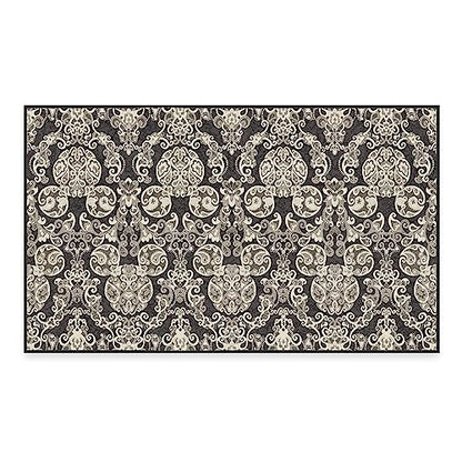 RUGGABLE Disney Traditional Mickey Mouse Washable Rug - Perfect Area Rug for Nursery Playroom Kids Room - Pet &amp; Child Friendly - Stain &amp; Water Resistant - Damask Grey 3&