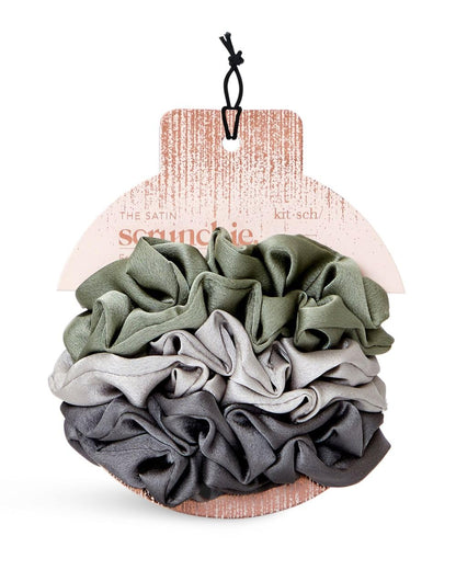 Kitsch 5 Count Velvet Hair Scrunchies for Women - Hair Ties for Thick Hair, Girls, Women, Cute Scrunchies, Soft Hair Accessories, Blush/Mauve