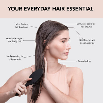 Kitsch Wet Dry Brush Detangling Brush - Soft Bristle Hair Brushes for Women | Straight &amp; Curly Hair Brush | Hairbrush for All Hair Types | Hair Detangler Brush | Travel Hair Brush &amp; Detangling Comb