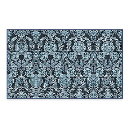 RUGGABLE Disney Traditional Mickey Mouse Washable Rug - Perfect Area Rug for Nursery Playroom Kids Room - Pet &amp; Child Friendly - Stain &amp; Water Resistant - Damask Grey 3&