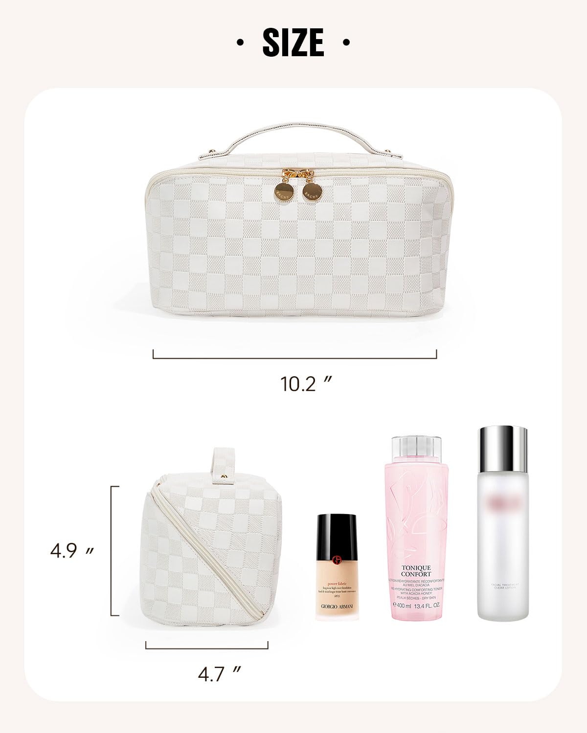EACHY Travel Makeup Bag,Large Capacity Cosmetic Bags for Women,Waterproof Portable Pouch Open Flat Toiletry Bag Make up Organizer with Divider and Handle