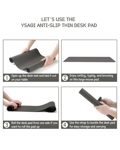 Non-Slip Desk Pad,Mouse Pad,Waterproof PVC Leather Desk Table Protector,Ultra Thin Large Desk Blotter, Easy Clean Laptop Desk Writing Mat for Office Work/Home/Decor(Pink, 23.6&quot; x 13.7&quot;)