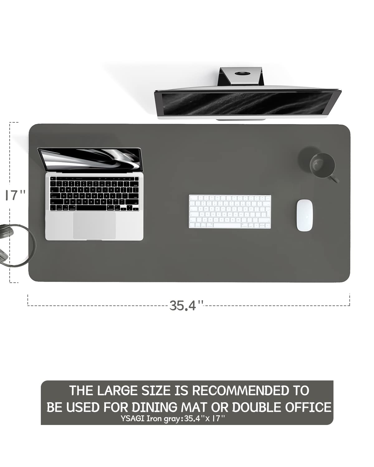 Non-Slip Desk Pad,Mouse Pad,Waterproof PVC Leather Desk Table Protector,Ultra Thin Large Desk Blotter, Easy Clean Laptop Desk Writing Mat for Office Work/Home/Decor(Pink, 23.6&quot; x 13.7&quot;)