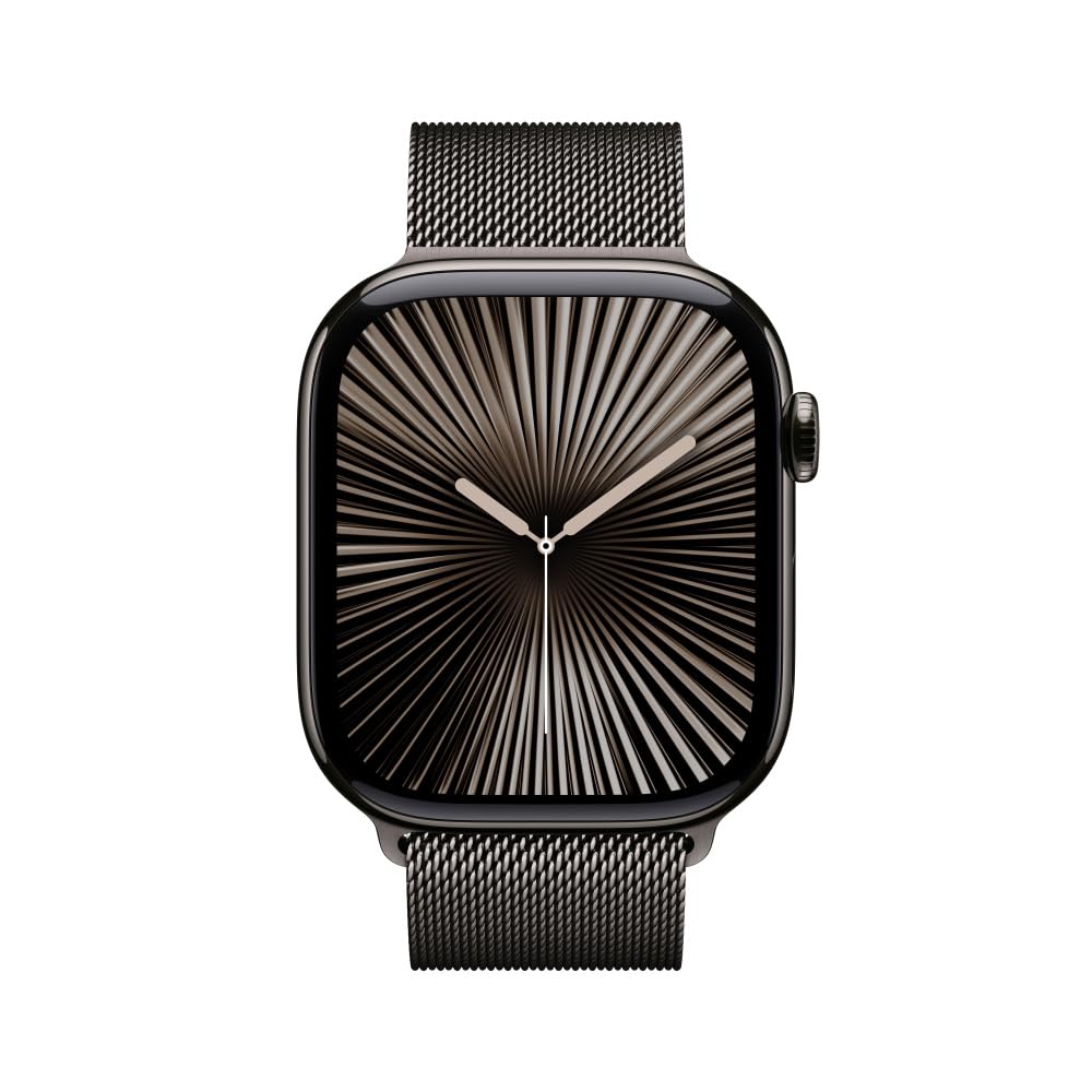 Apple Watch Series 10 [GPS 46mm] Smartwatch with Jet Black Aluminium Case with Black Sport Band. Fitness Tracker, ECG App, Always-On Retina Display, Water-Resistant