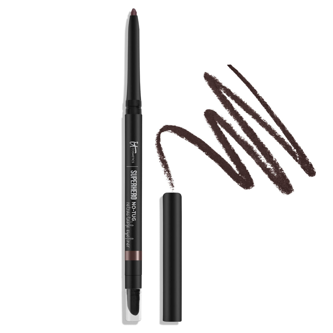 IT Cosmetics Superhero No-Tug Retractable Eyeliner - All-Day Wear, Waterproof Formula Won’t Smudge - With Avocado Oil, Chamomile Extract, Vitamin E &amp; Carnauba Wax - 0.008 oz