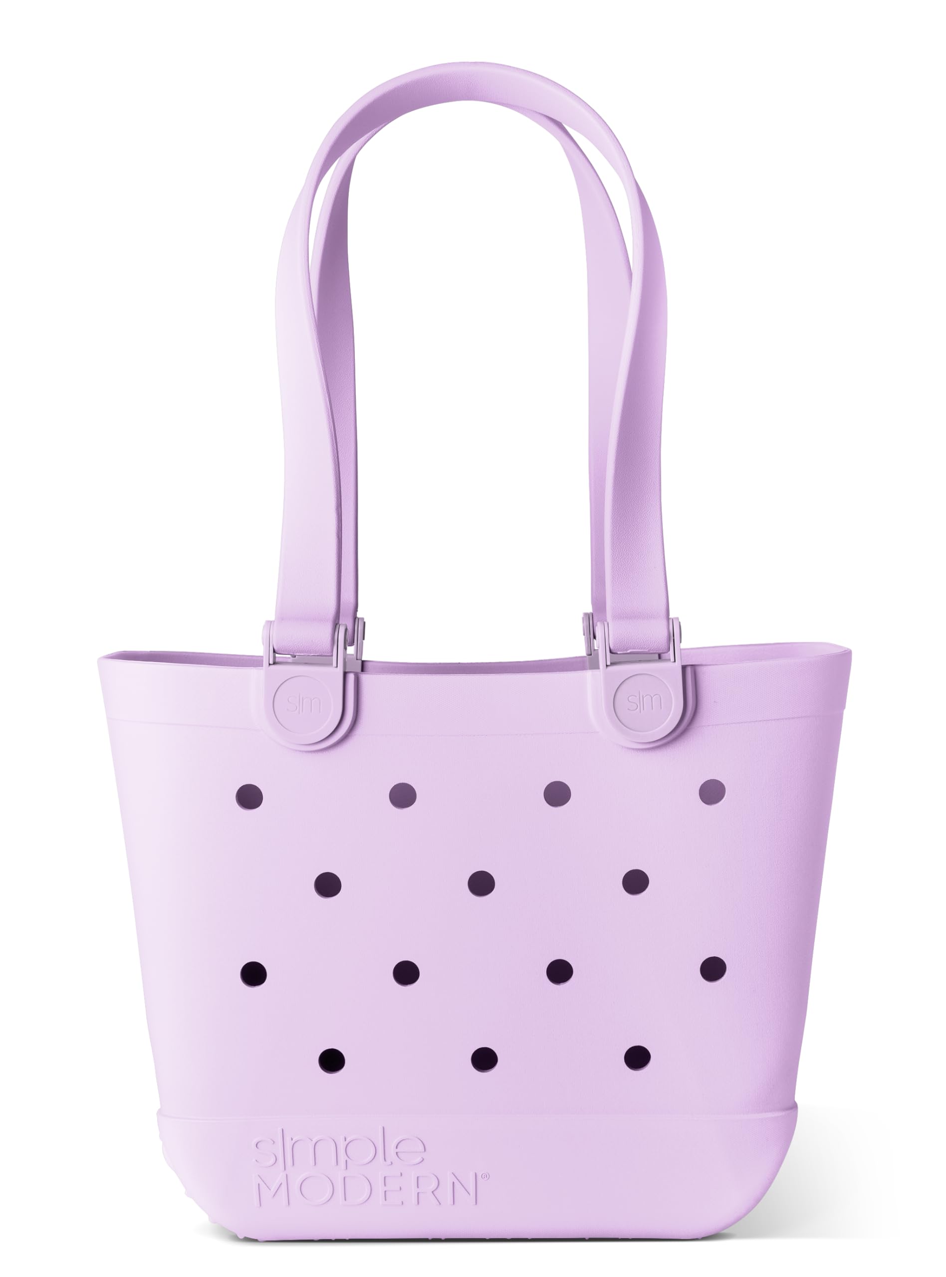 Simple Modern Beach Bag Rubber Tote | Waterproof Medium Tote Bag with Zipper Pocket for Pool, Groceries, Sports | Gifts For Women | Getaway Bag Collection | Almond Birch