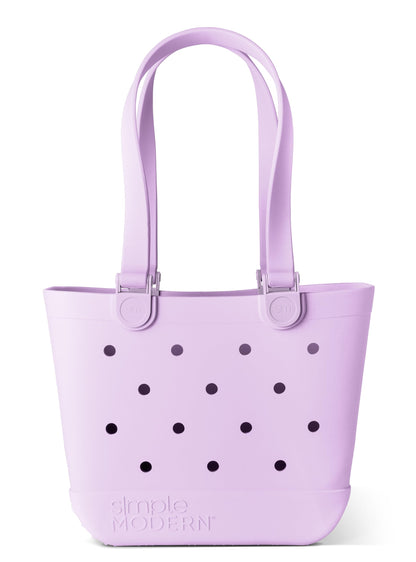 Simple Modern Beach Bag Rubber Tote | Waterproof Medium Tote Bag with Zipper Pocket for Pool, Groceries, Sports | Gifts For Women | Getaway Bag Collection | Almond Birch