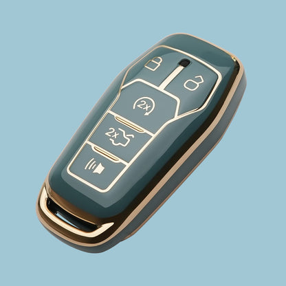 for Ford Key Fob Cover Keychain Fit for 2013-2016 Fusion 2015-2017 Mustang F-150 Explorer,Smart Key Shell Case (Ivory White)