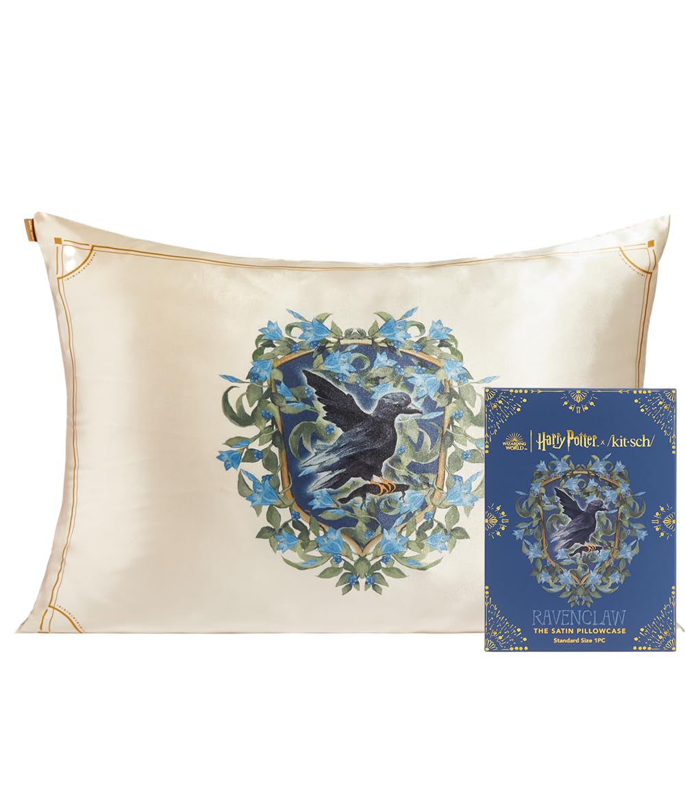 Kitsch Satin Pillowcase with Zipper for Hair &amp; Skin, Softer Than Silk Pillow Cases Queen, Smooth Pillow Covers, Machine Washable, Wrinkle-Free, Cooling Satin Pillow Cases Standard Size 19&quot;x26&quot;, Ivory