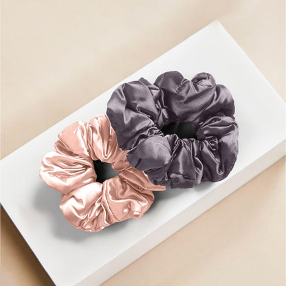 Kitsch 5 Count Velvet Hair Scrunchies for Women - Hair Ties for Thick Hair, Girls, Women, Cute Scrunchies, Soft Hair Accessories, Blush/Mauve