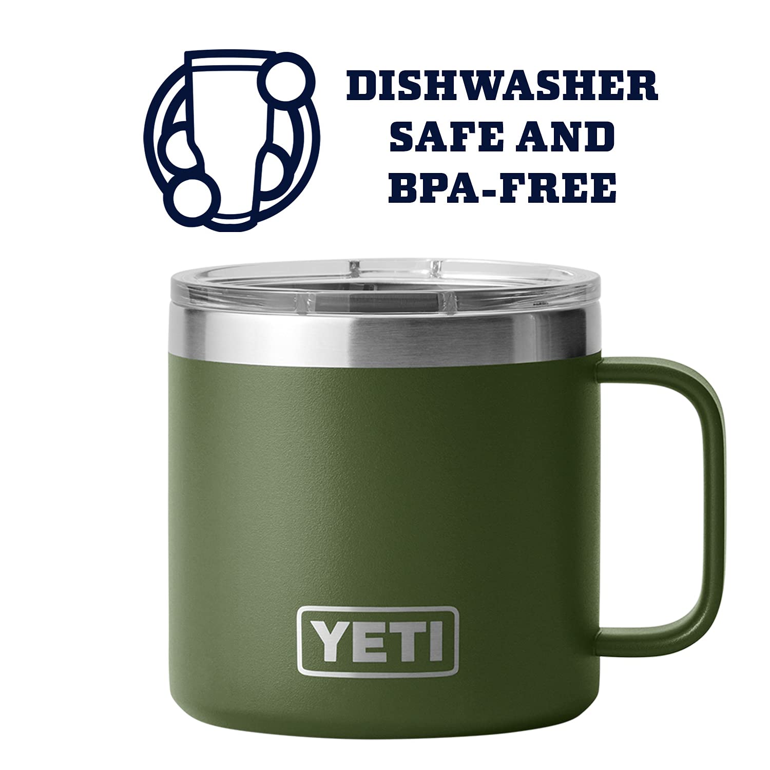 YETI Rambler 14 oz Mug, Vacuum Insulated, Stainless Steel with MagSlider Lid, Stainless