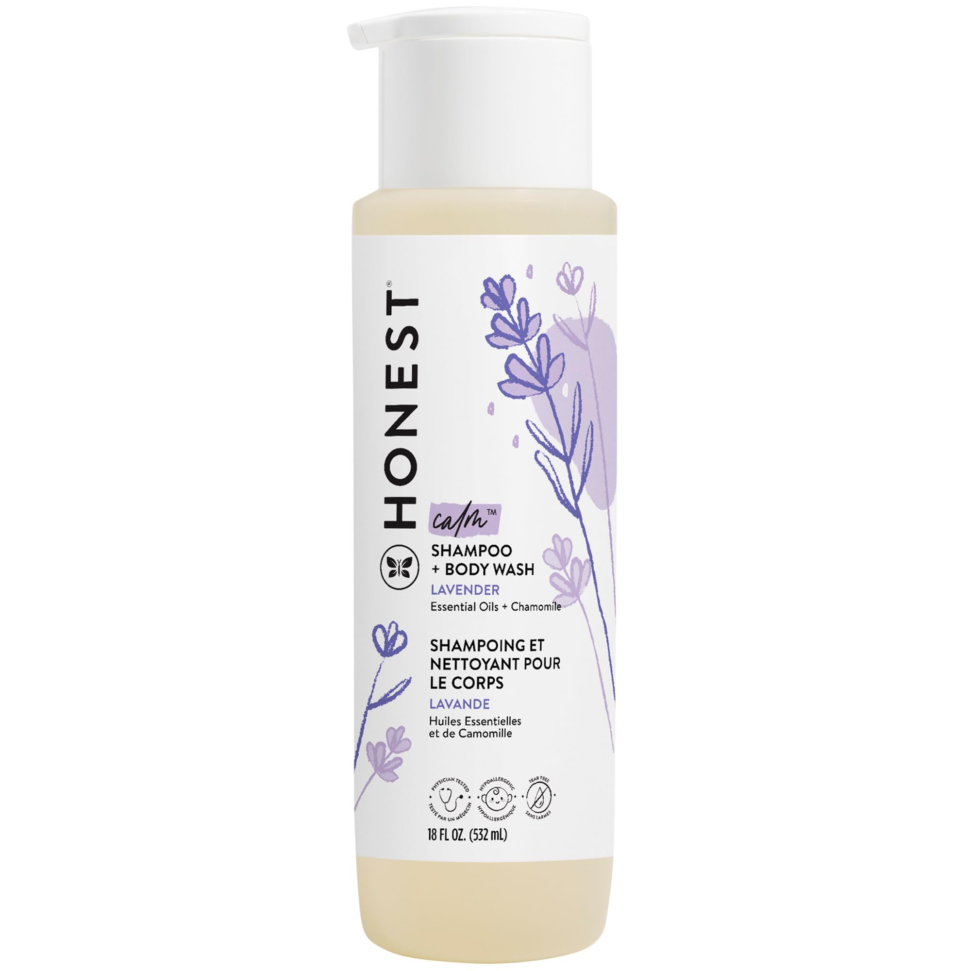 The Honest Company 2-in-1 Cleansing Shampoo + Body Wash | Gentle for Baby | Naturally Derived, Tear-free, Hypoallergenic | Fragrance Free Sensitive, 10 fl oz